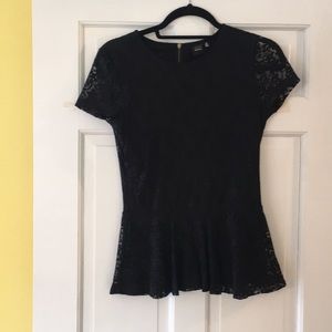Black peplum top